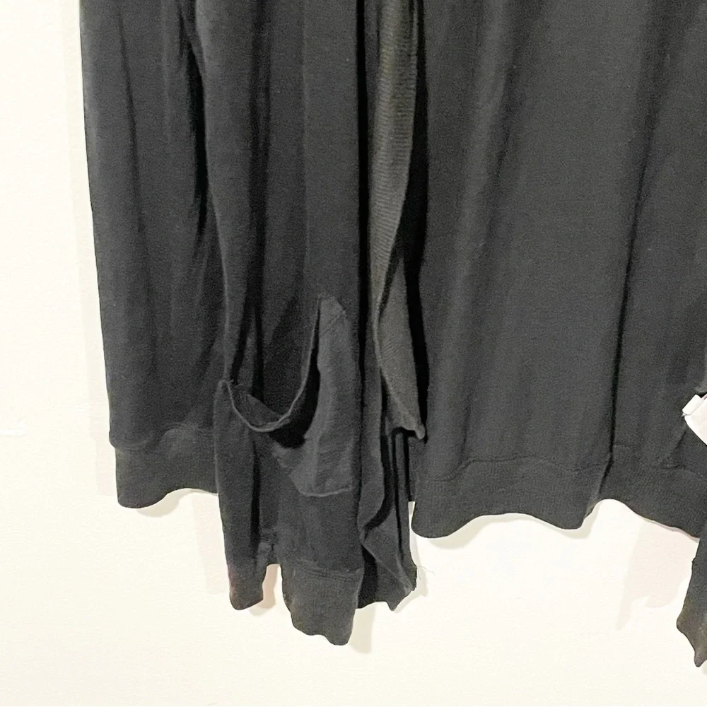 Eileen FIsher Size Small Black Silk Blend Draped Open Front Long Sleeve‎ Thin